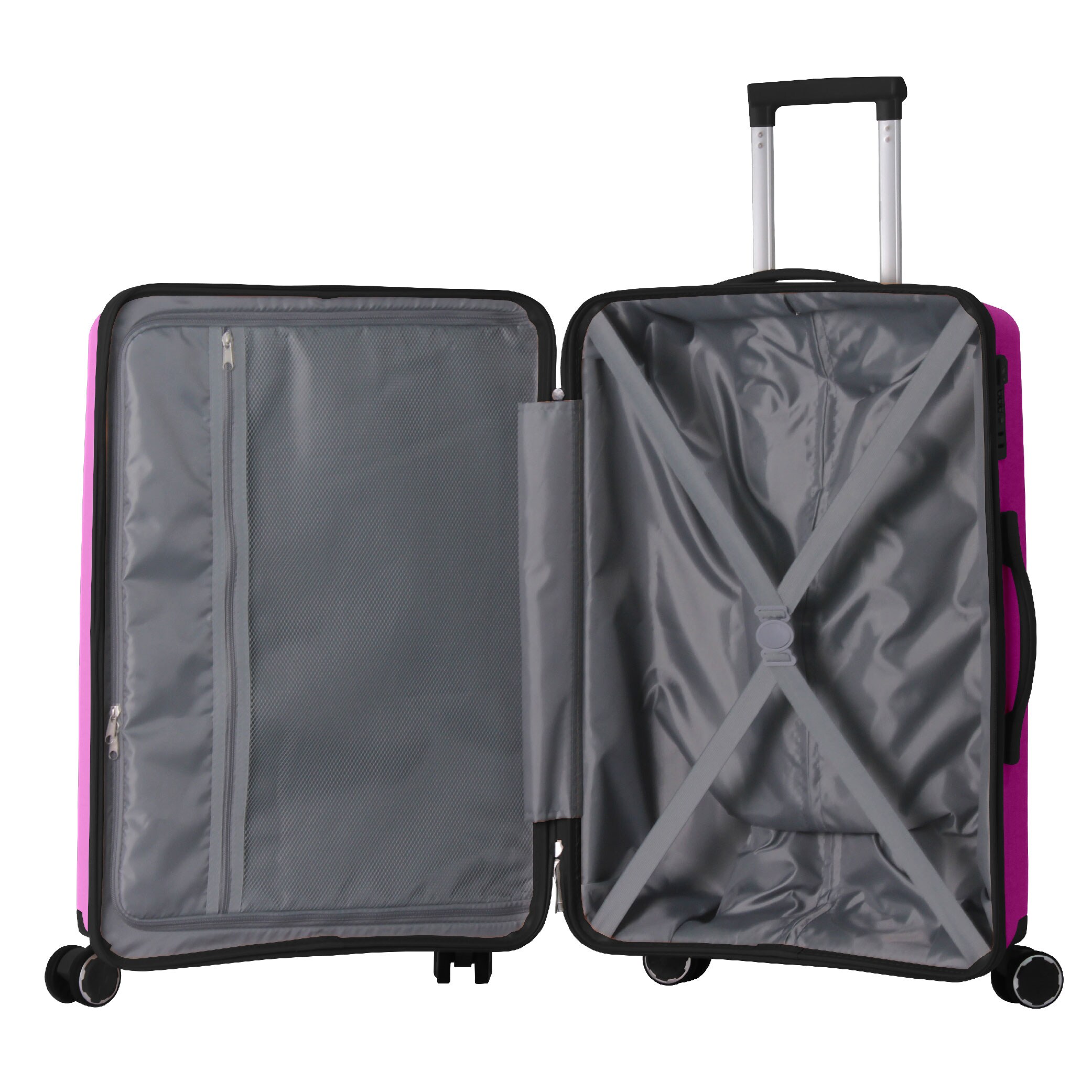 3-Piece Luggage Set Travel Lightweight Suitcases With Rolling Wheels, TSA Lock & Moulded Corner, Carry On Luggages For Business, Trip, (20"/24"/28"), Rose Pink_voghion.com
